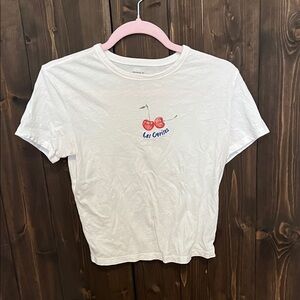 White Cherry Print Kids T-Shirt Abercrombie and Fitch